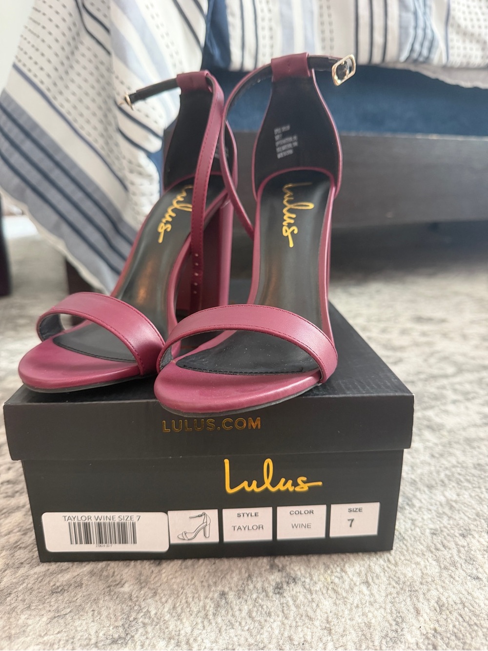 Lulu's Taylor Ankle-Strap Heels in Wine Red